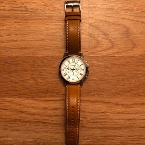 Fossil Grant Chronograph Light Brown Leather Watch